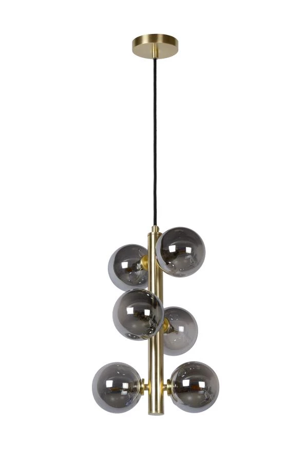 Lucide TYCHO - Hanglamp - Ø 25,5 cm - 6xG9 - Mat Goud / Messing - uitgezet